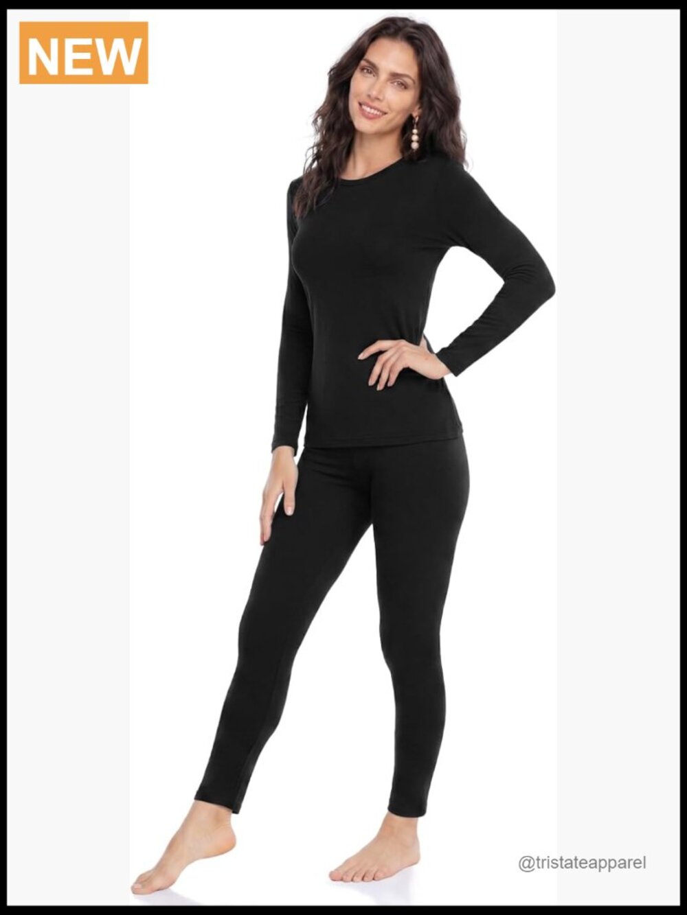 Fleece Lined Thermal Underwear Set Women Long Johns Base Layer
